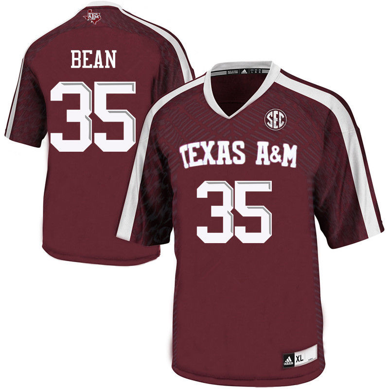 Men #35 Justice Bean Texas A&M Aggies College Football Jerseys-Maroon - Click Image to Close